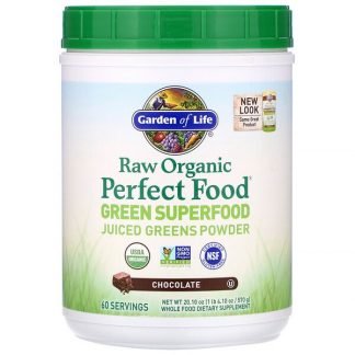Garden of Life, RAW Organic Perfect Food（ロウオーガニックパーフェクトフード）グリーンスーパーフード、チョコレート、570g（1ポンド）