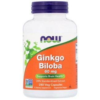 Now Foods, イチョウ、60 mg、植物性カプセル240粒