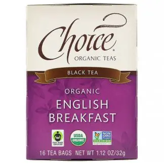 Choice Organic Teas, オーガニック、 イングリッシュブレックファスト、 ブラック ティー、 16ティーバッグ、 1.1 oz (32 g)