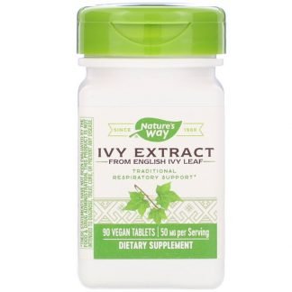Nature's Way, アイビーエキス、50mg、ヴィーガンタブレット90粒