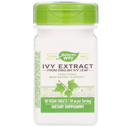 Nature's Way, アイビーエキス、50mg、ヴィーガンタブレット90粒