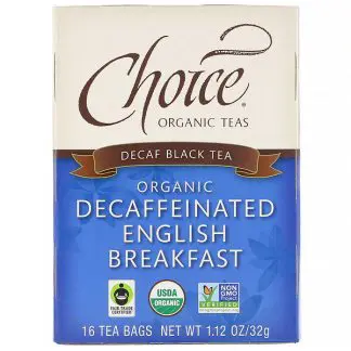 Choice Organic Teas, Organic Decaffeinated English Breakfast, Decaf Black Tea , 16 Tea Bags, 1.12 oz (32 g)