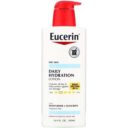 Eucerin, Daily Hydration Lotion, SPF 15, Fragrance Free, 16.9 fl oz (500 ml)