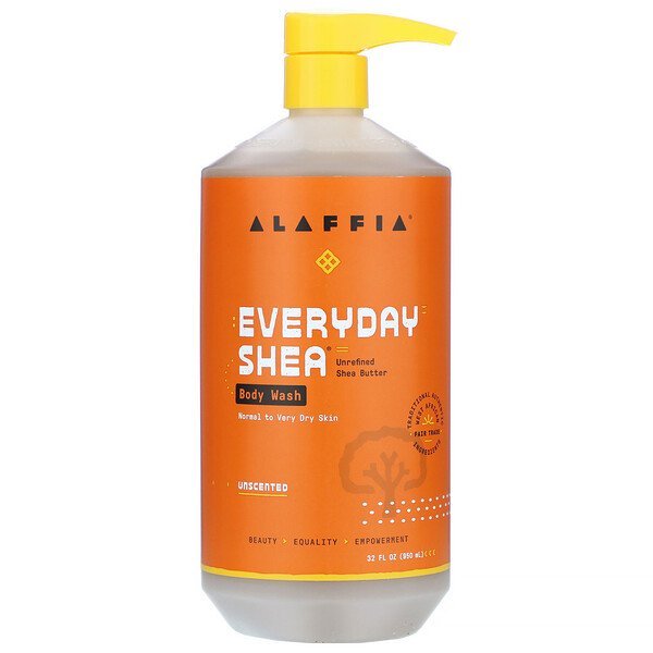 Alaffia, Moisturizing Body Wash, Unscented, 32 fl oz (950 ml)
