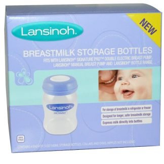 Lansinoh, 母乳保存ボトル, 4 ボトル, 各 5 オンス (160 ml) (Discontinued Item)