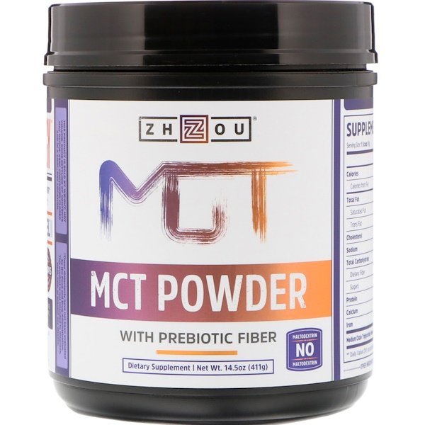 Zhou Nutrition, プレバイオティック繊維入りMCTパウダー、14.5 oz (411 g)