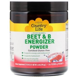 Country Life, Beet & B Energizer Powder, Watermelon, 3.5 oz (99.6 g)