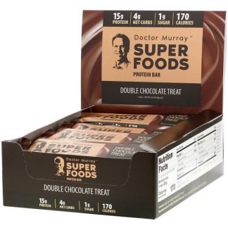 Dr. Murray's, Superfoods Protein Bars, Double Chocolate Treat, 12 Bars, 2.05 oz (58 g) Each