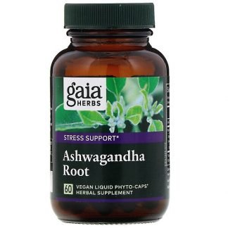 Gaia Herbs, アシュワガンダの根、ビーガンリキッドフィトカプセル60粒