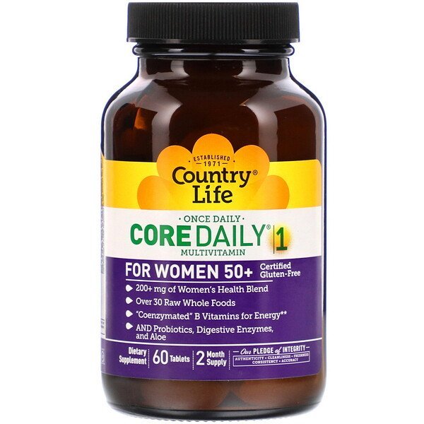 Country Life, Core Daily-1 Multivitamin, Women 50+, 60 Tablets