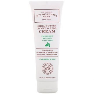 Out of Africa, Shea Butter Foot & Leg Cream, Peppermint Menthol & Tea Tree, 4.25 oz (125 ml)