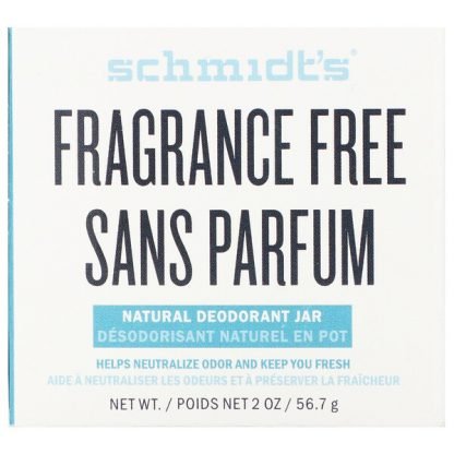 Schmidt's Naturals, ナチュラルデオドラントジャー、無香料、56.7g（2oz）