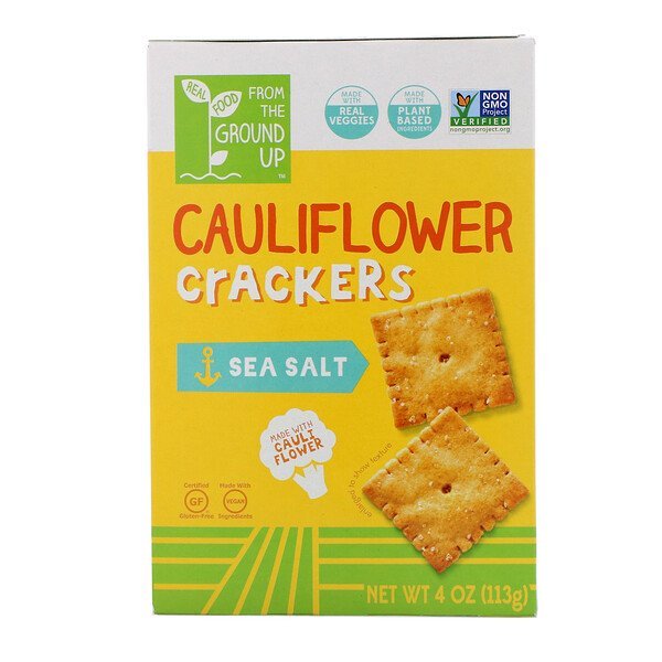 From The Ground Up, Cauliflower Crackers, Sea Salt, 4 oz (113 g) (Discontinued Item)