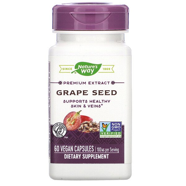 Nature's Way, Premium Extract, Grape Seed, 60 Vegan Capsules