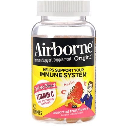 AirBorne, オリジナル免疫サポートサプリ、多種のフルーツフレーバー、グミ42粒