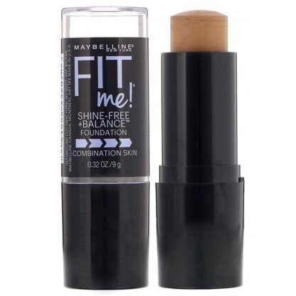 Maybelline, フィットミー、シャインフリー+バランススティックファンデーション、330トフィー、0.32オンス（9 g）