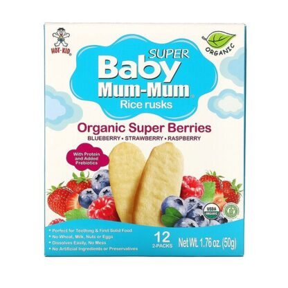 Hot Kid, Baby Mum-Mum（ベビーマムマム）、ライスラスク、オーガニックスーパーベリー、2枚入り12袋、各50g（1.76オンス）