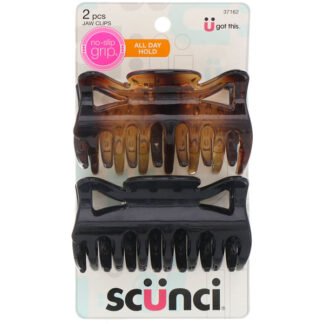 Scunci, 滑らないグリップ、ジョークリップ、終日ホールド、ジョークリップ2個