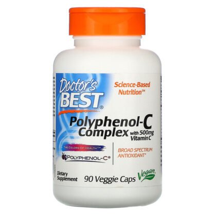 Doctor's Best, Polyphenol-C（ポリフェノール-C）コンプレックス、ビタミンC配合、ベジカプセル90粒