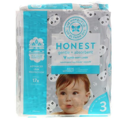 The Honest Company, Honest（オネスト）おむつ、サイズ3、16～28ポンド（7.3～12.7kg）、パンダ柄、27枚