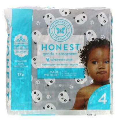 The Honest Company, Honest（オネスト）おむつ、サイズ4、22～37ポンド、パンダ柄、23枚