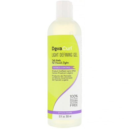 DevaCurl, ライトディファイニングジェル、ソフトホールド、ノークランチスタイラー、ディファイン&コントロール、355 ml