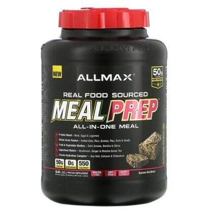 ALLMAX Nutrition, リアルフードソースドMeal Prep（ミールプレップ）、オールインワンミール、バナナナッツブレッド、2.54kg（5.6ポンド）