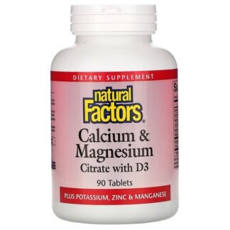 Natural Factors, Calcium & Magnesium, Citrate with D3, 90 Tablets