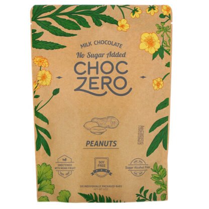 ChocZero, Milk Chocolate, Peanuts, No Sugar Added, 6 Bars, 1 oz  Each