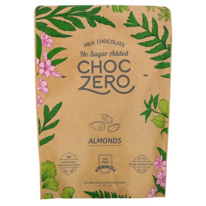 ChocZero, ミルクチョコレート、アーモンド、砂糖不使用、6本、各1オンス