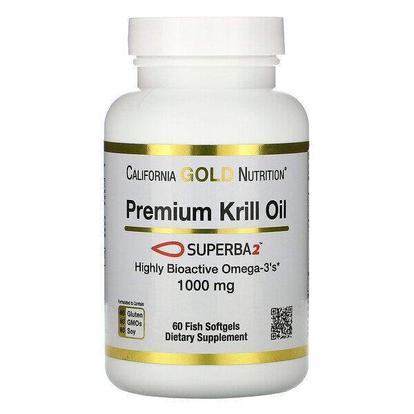 California Gold Nutrition, SUPERBA2™(スパーバ2)プレミアムクリルオイル、1,000mg、ソフトジェル60粒