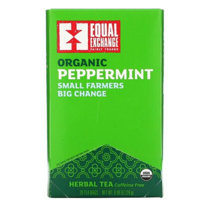 Equal Exchange, Organic Peppermint Herbal Tea, Caffeine Free, 20 Tea Bags, 0.99 oz (28 g)