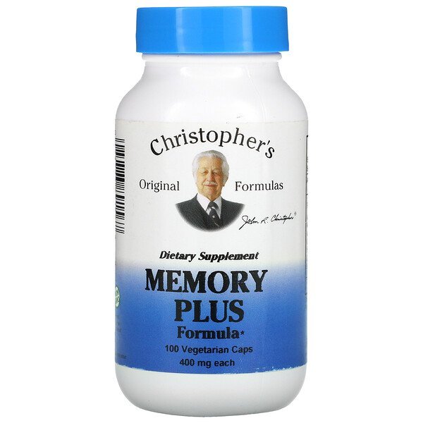 Christopher's Original Formulas, メモリープラスフォーミュラ、450mg、ベジカプセル100粒