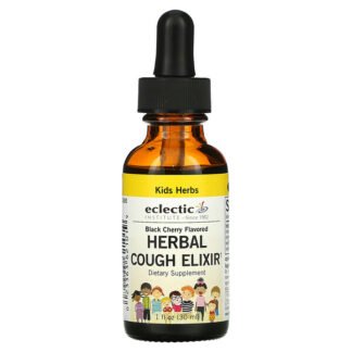 Eclectic Institute, 子供用ハーブ、 ハーブ咳止め、 ブラックチェリー風味、 1 液量オンス (30 ml)