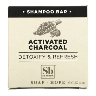 Soapbox, Detoxify & Refresh, Shampoo Bar, Activated Charcoal, 1 Bar