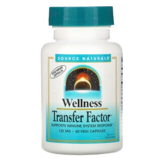 Source Naturals, Wellness Transfer Factor（ウェルネストランスファーファクター）、125mg、ベジカプセル60粒