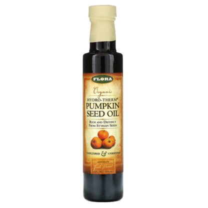 Flora, オーガニックHydro-Therm（ハイドロサーム）カボチャシードオイル、250ml（8.5液量オンス）