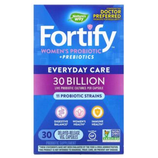 Nature's Way, Fortify, Women's Probiotic + Prebiotics, Everyday Care, 30 CFU, 30 Delayed-Release Veg, Capsules