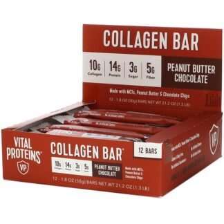 Vital Proteins, Collagen Bar（コラーゲンバー）、ピーナッツバターチョコレート、12本、各50g（1.8オンス）