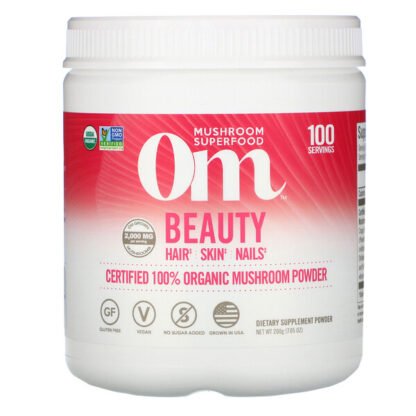 Om Mushrooms, Beauty, Certified 100% Organic Mushroom Powder, 7.05 oz (200 g)