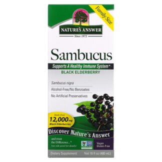 Nature's Answer, サンブカス、ブラックエルダーベリー、12,000mg、480ml（16液量オンス）