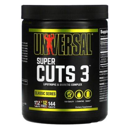 Universal Nutrition, スーパーカッツ3、2段階の脂質親和と利尿コンプレックス、 130錠