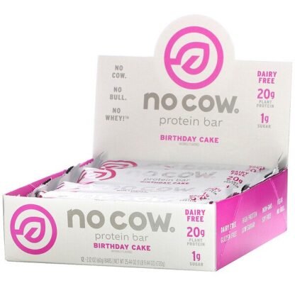 No Cow, プロテインバー、バースデーケーキ、12本、各60g（2.12オンス）
