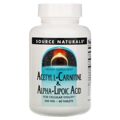 Source Naturals, アセチルL-カルニチン＆アルファリポ酸、650mg、60粒