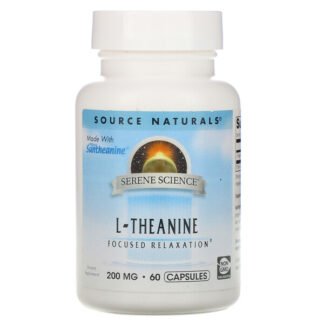 Source Naturals, Serene Science（セリーンサイエンス）、L-テアニン、200mg、カプセル60粒