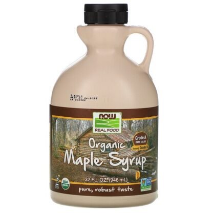 Now Foods, Real Food、オーガニックメープルシロップ、グレードAダークカラー、32 fl oz (946 ml)