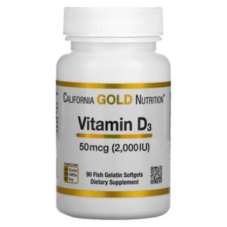 California Gold Nutrition, ビタミンD3、50mcg（2,000IU）、魚ゼラチンソフトジェル90粒