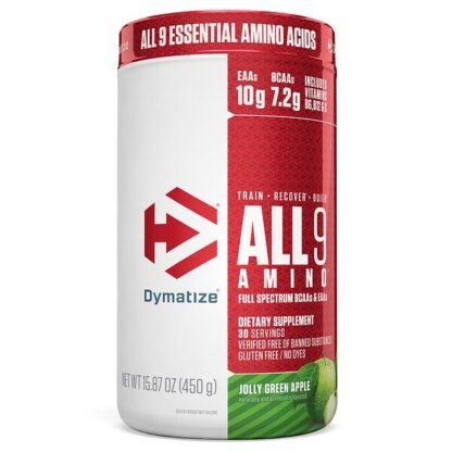 Dymatize Nutrition, オール9アミノ、ジョリーグリーンアップル、15.87 oz (450 g)
