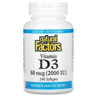 Natural Factors, ビタミンD3、2000IU、ソフトジェル240錠