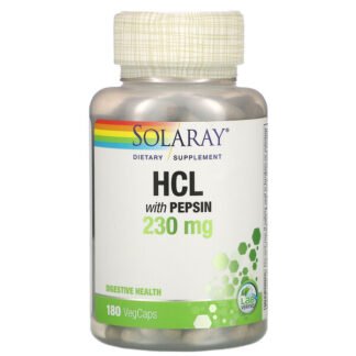 Solaray, ペプシン配合HCL、230mg、ベジカプセル180粒